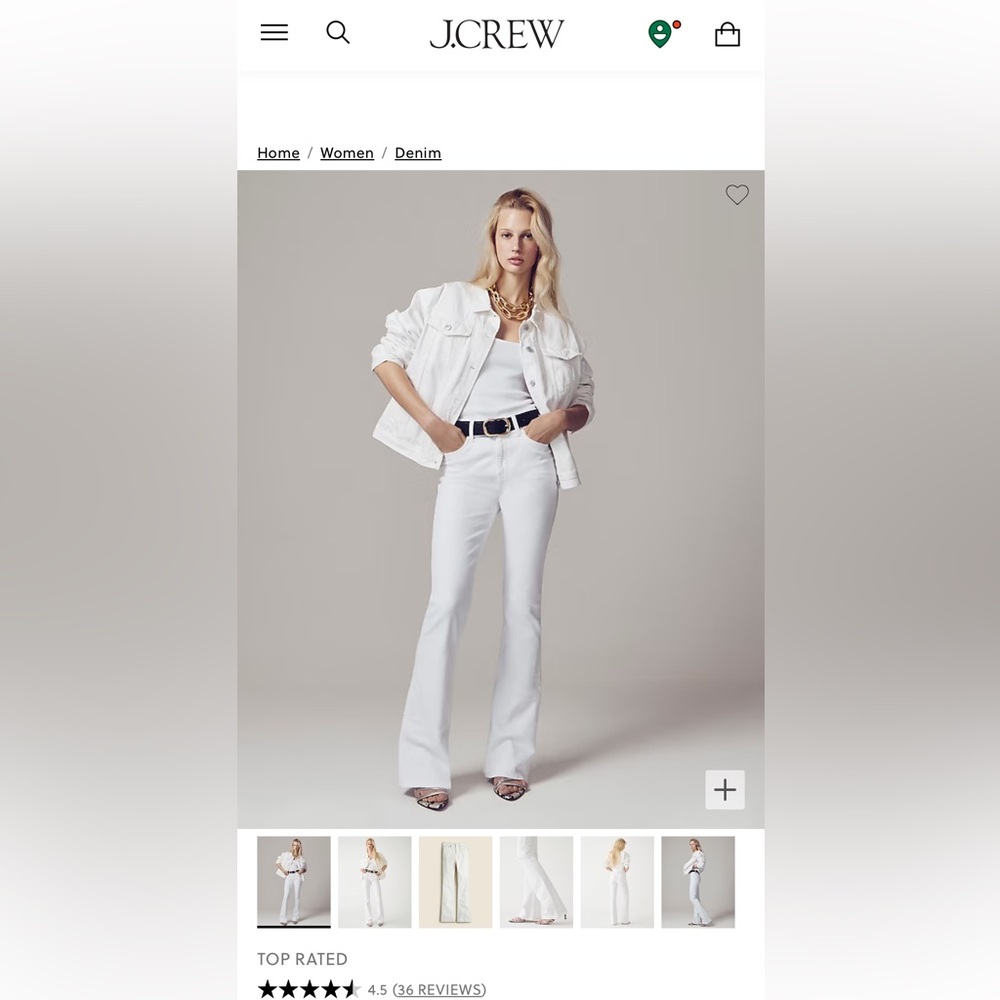 J. Crew Women's skinny flare jeans - White Denim Pants